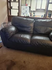 Leather Sofa Used, poor condition, small.