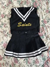 New Orleans Saints Cheerleader Dress - Youth Size 10 - Two-Piece Cheer Set (Blac