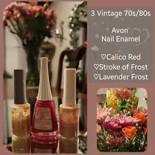 3 Discontinued AVON 1970s 1980s HTF NAIL Enamel Color Polish Vintage CALICO RED