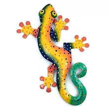 Gecko Lizard Collectible 9" Tropical Indoor Outdoor Metal Art Br8