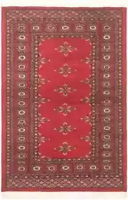 Traditional Hand-Knotted Bordered Tribal Carpet 3'1" x 4'10" Wool Area Rug