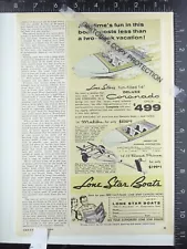 1959 ADVERTISING for Lone Star Boats 14 Malibu Coronado