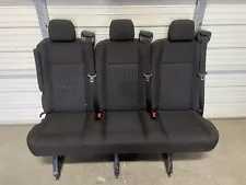 2015-2023 Ford Transit OEM 2nd row Seat BLACK CLOTH; 55" inch Triple Seat seats