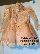 SALE!!! Toddler Girls Peach Pageant Dress, Feisty LeRaye sz 2/3 Stunning dress!