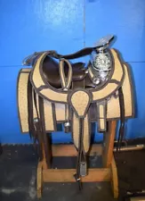 15" MEXICAN CHARRO HORSE SADDLE, MONTURA CHARRA PARA CABALLO