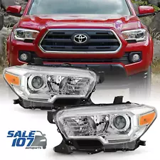 For 16-21 Toyota Tacoma Chrome Projector Headlight Lamp DRL W / O LED Left+Right