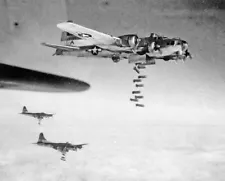 USAF Boeing B-17 Flying Fortress Bombers in flight WW2 WWII 8x10 Photo 502a