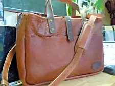 vintage US Leather Goods Hank Satchel W/ Strap Brown Briefcase Bag (on sale)