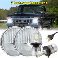 White 7 Inch LED Headlights For 1953-1977 Ford F100 F250 F350 Pickup Pair (For: 1965 Ford F-250)