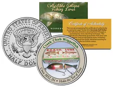 CREEK CHUB WIGGLEFISH Collectible Antique Fishing Lures JFK Half Dollar US Coin