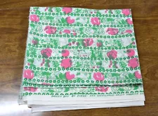 Lilly Pulitzer Fabric Cat & Bird Pink and Green Danny Boy ( 1 yard 12" by 44" )