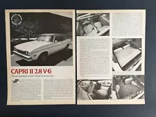 Vintage 1975 Mercury Capri II 2.8 V-6 - Original 4 Page Full Color Article