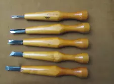 Power Grip Wood Carving Chisels Whittling Detailing 5 Piece Set VGC Ready to Use