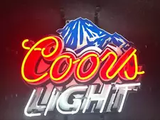 Neon Light Sign Lamp For Coors Light Beer 20"x16" Mountain HD Vivid Printing