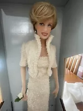 FRANKLIN MINT Diana Princess Of Wales Doll 16" Original Box Never Displayed