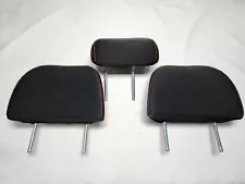 2008 - 2014 Subaru WRX Rear Seat Head Rests (OEM) Black Cloth w/ Red Stitching