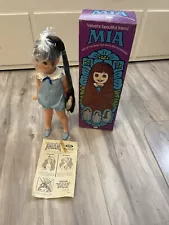 RARE NEW IDEAL 1971 Growing Hair Mia Doll With Box Crissy Velvets Friend