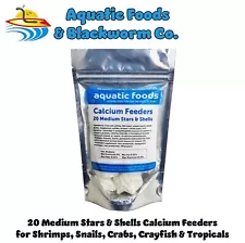 Calcium Feeder Stars & Shells for Shrimp, Snails, Crabs, Crayfish, Tropical Fish