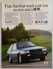 1987 Print Ad The '87 Chrysler-Plymouth Dodge Colt from Mitsubishi