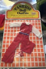 NOS Vintage On Card 11.5” Fashion Doll Outfit King Import Ltd Barbie Jumpsuit