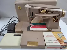 Singer Model 500A Slant-O-Matic Rocketeer Sewing Machine Tested With Accessories