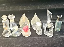 A Lot of 11 Vintage Empty Mini Perfume Bottles Preowned