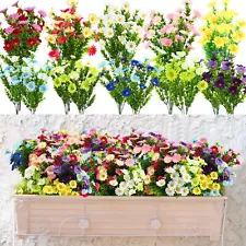 60 Bundles Artificial Outdoor Fowers Fall Flowers UV Resistant Plants Artific...