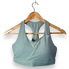 Gymshark Womens Crossover Sports Bra - Desert Sage Green - Small - Medium- Large