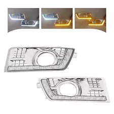 LED Daytime Running Lights DRL Fog Lamp w/Turn Signal For Cadillac SRX 2012-17