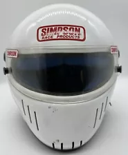 Vintage Simpson RX Drag Racing Helmet Size Small White 1989 SA85