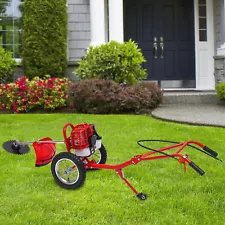 49CC Gas Grass String Trimmer Cutter Wheeled Lawn Edger Weed Wacker Mower 2.5hp