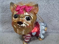 Yorkie Shih Tzu Christmas Valentine Whimsical Ornament Figure Dressed 4.5"