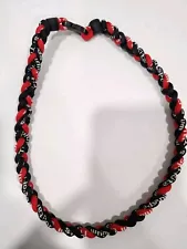 Titanium Sports Necklace, Red and Black. Perfect for Baseball, Softball