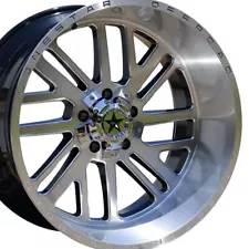 22" Brushed Lonestar Offroad Tomahawk Wheels 22x12 5x5.5 -44 fits Dodge Ram 1500