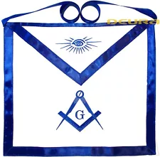 Blue Lodge Masonic Cotton Apron with Square & Compass DMA-1000