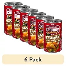 (6 pack) Campbell’s Chunky Soup, Savory Pot Roast Soup, 18.8 oz Can