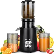 Cold Press Juicer 4.4"Large Feed Chute Slow Masticating Juicer Machines w/...