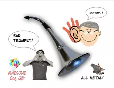 Ear Trumpet Horn For The Hard Of Hearing Crowd.Great party gag gift! All Metal!