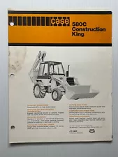 Vintage- J.I. Case 580C Construction King Backhoe Sales Brochure *1980s*