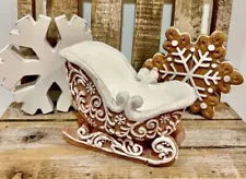 NEW Frosted Santa Gingerbread Sleigh With Frosted sugar Lace