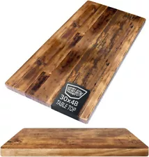 Reclaimed Wood Table Top - Rustic Recycled Wooden Piece Perfect for Kitchens, Di