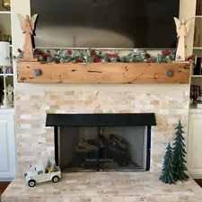 jfre9479 Fireplace Mantel Floating Shelf Knotty Alder Antique Bolts Distressed