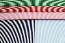 3mm Wide Stripes Coloured on White Poly Cotton Fabric - SPRING SALE