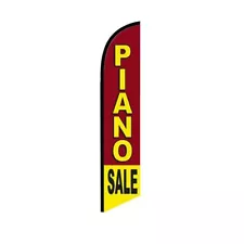 Piano Sale Burgundy Swooper Flutter Feather Flag | 3ft W x 11.5ft Tall