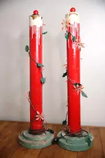 Vintage Christmas Outdoor light up Candles yard Garden Decor Display Holiday