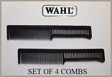 (4) Wahl Combs 4" Long for Hair, Beard, Goatee & Mustache