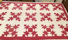 Vintage red and white quilt