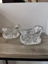 Glass Christmas Sleigh Sled Votive Tea Light Holder-2 for sale