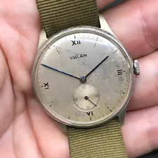 VULCAIN Military Vintage Swiss Watch Manual wind 35mm Collection