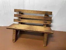 Wooden Park Bench City Miniature Doll decor furniture handmade vtg